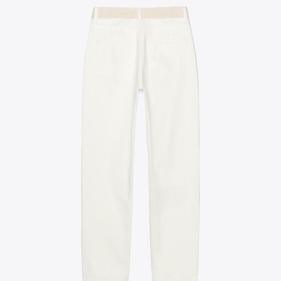 HIGH-RISE MOM FIT JEANS WITH CONTRAST WAISTBAND - Picture 6 of 11